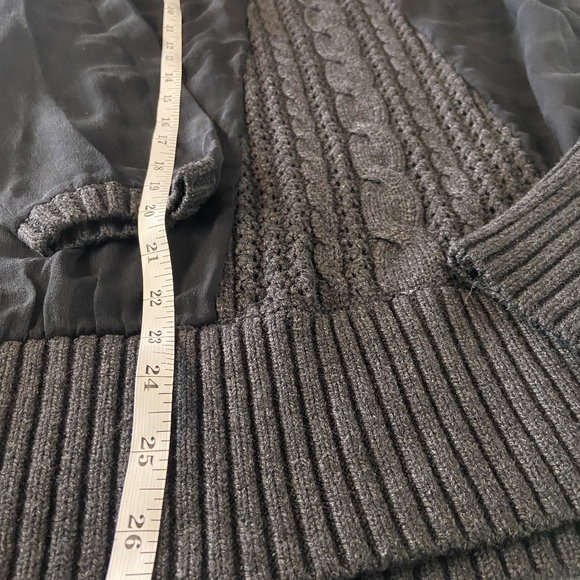 Silk wool Grey and Black Sweater Pullover Knit Sheer Sleeve - Size Med - Picture 10 of 13